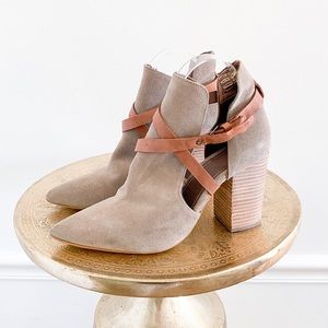 Hudson London Geneve Suede Cutout Booties